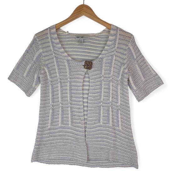 Lana Lee Sweater Womens Small Short Sleeve Open Front Knit Cardigan Acrylic - Picture 1 of 7